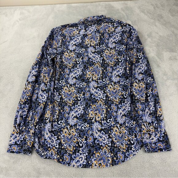 Robert Graham Men's Small Classic Fit Paisley Navy Long Sleeve Shirt - Picture 12 of 15